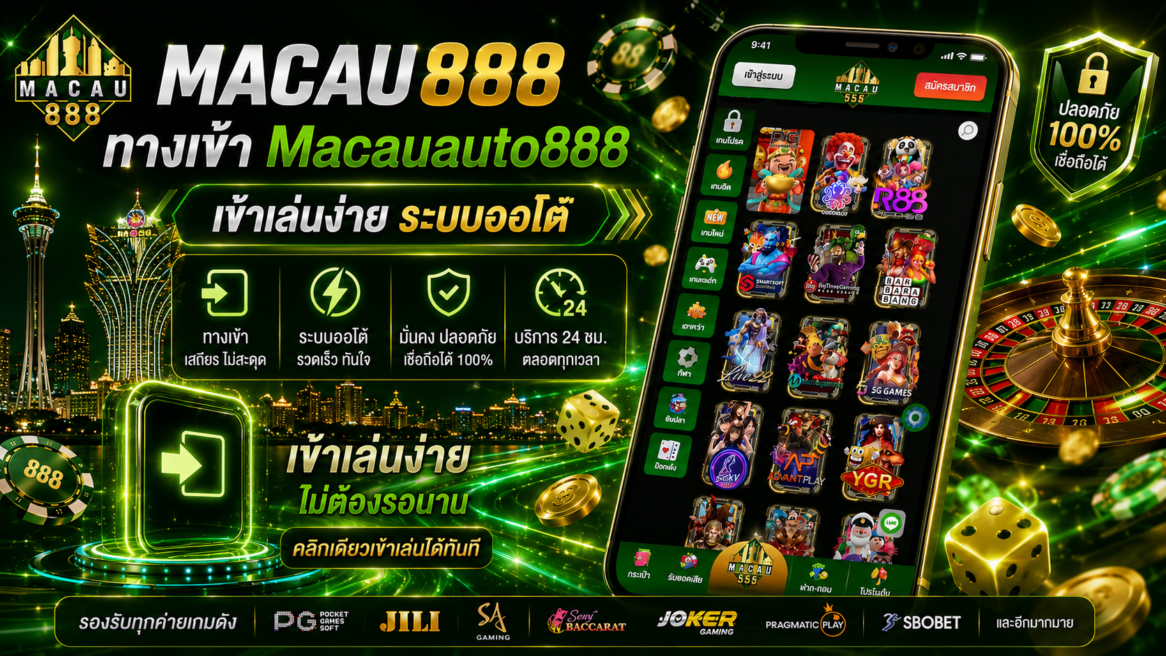 ทางเข้า Macauauto888 หรือ Macau888 